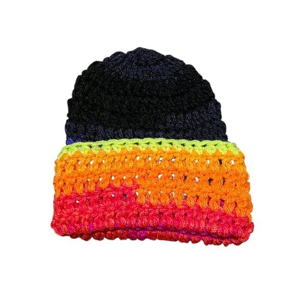 Newborn Baby Winter Hat Handmade Knit Beanie Fashion Striped - Picture 4 of 7